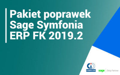 Sage Symfonia ERP Finanse i Księgowość 2019.2 – pakiet poprawek